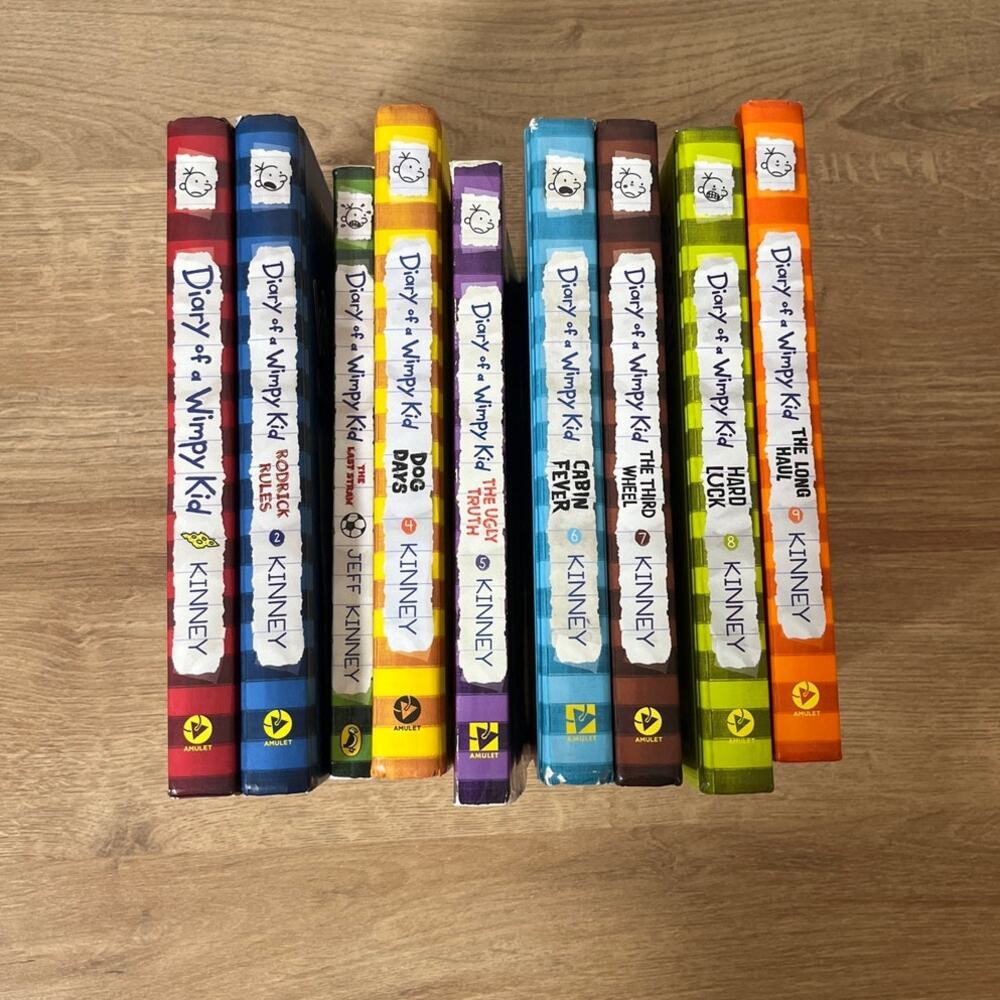 Set of 9 Diary of a Wimpy Kid by Jeff Kinney Books 1-9 Hardback Paperback